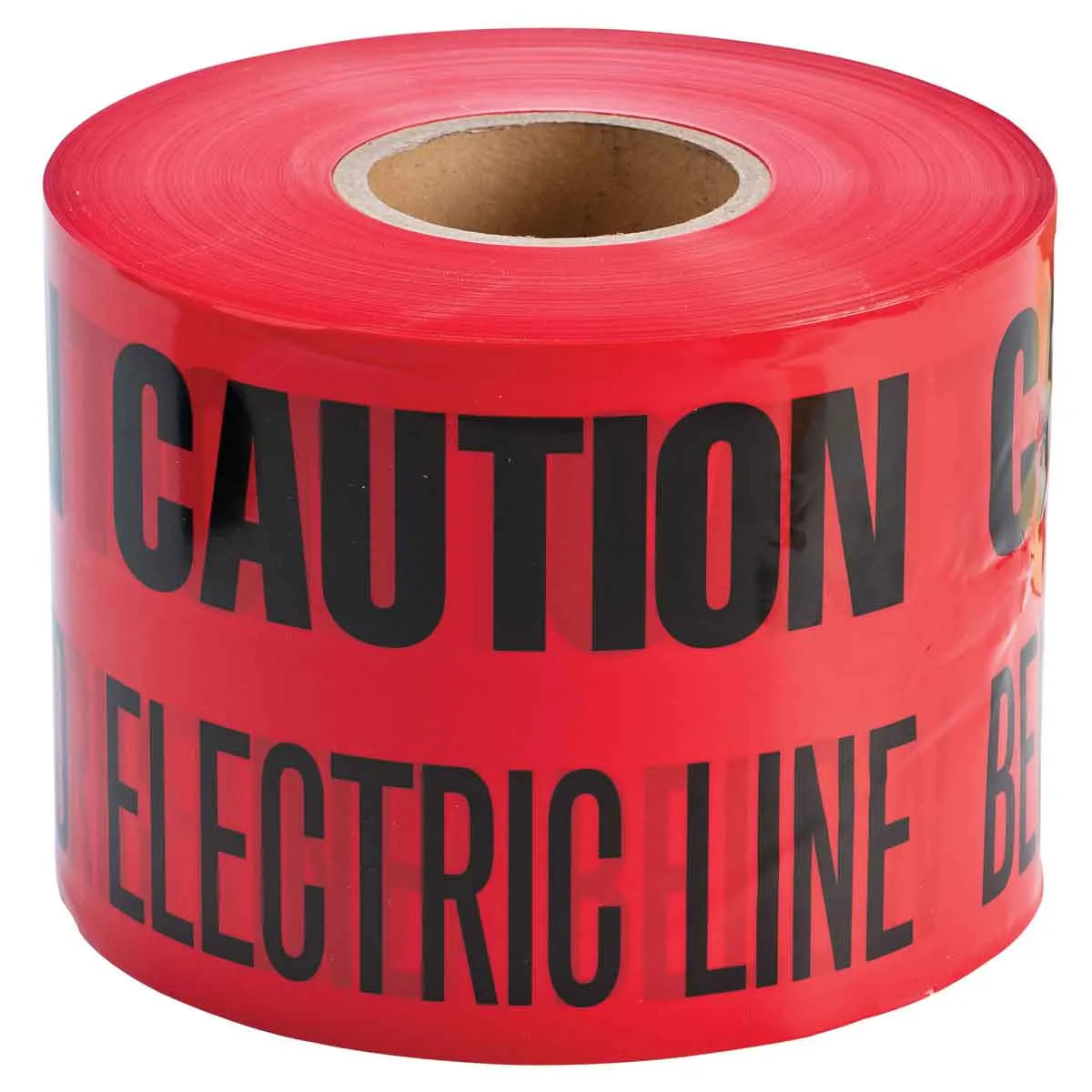 Brady B-720 red underground warning tape, 6 inches wide, 1,000 ft roll, 4 mil thick polyethylene - SKU 91296