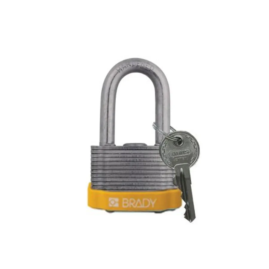 Laminated Steel Padlocks - Key retaining-Yellow