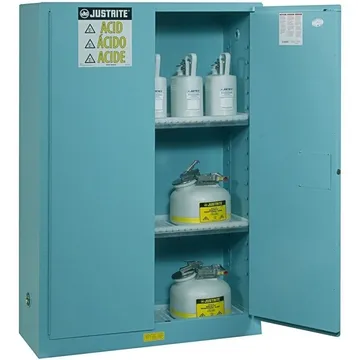 Sure-Grip® EX Corrosives/Acid Steel Safety Cabinet, 90 Gallon, 2 Manual Close Doors, Blue - 899002