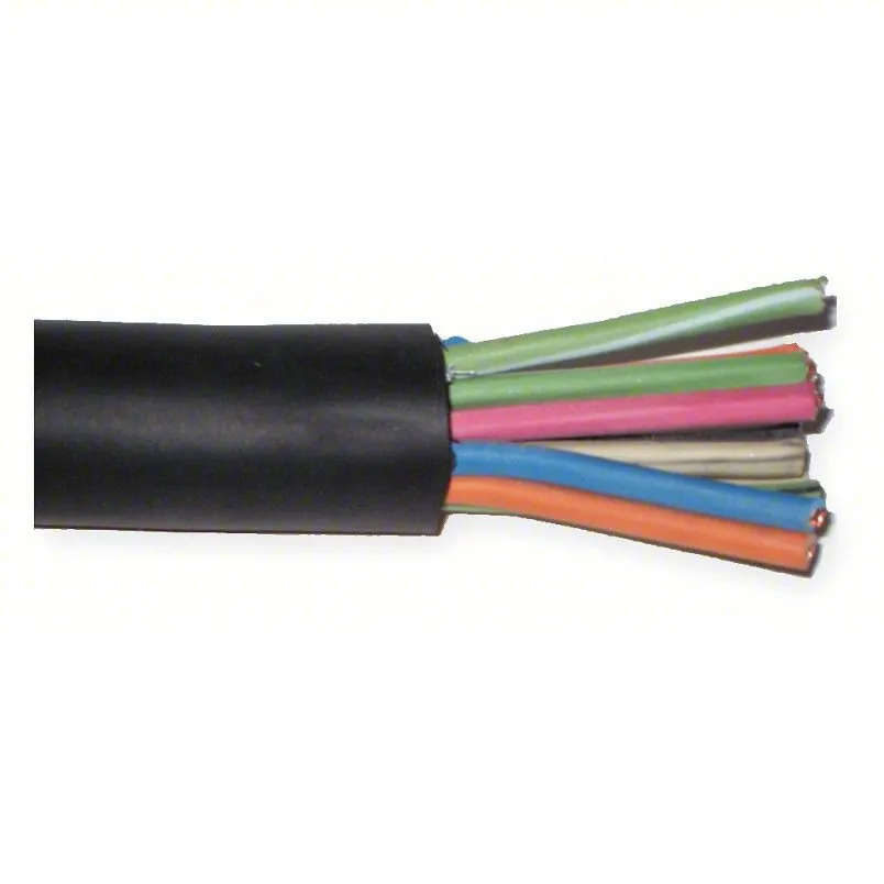 CAROL Portable Cord, 10 Conductors, 16 AWG, Rubber, 100 ft, 600V, SOOW, Black - 20PY70