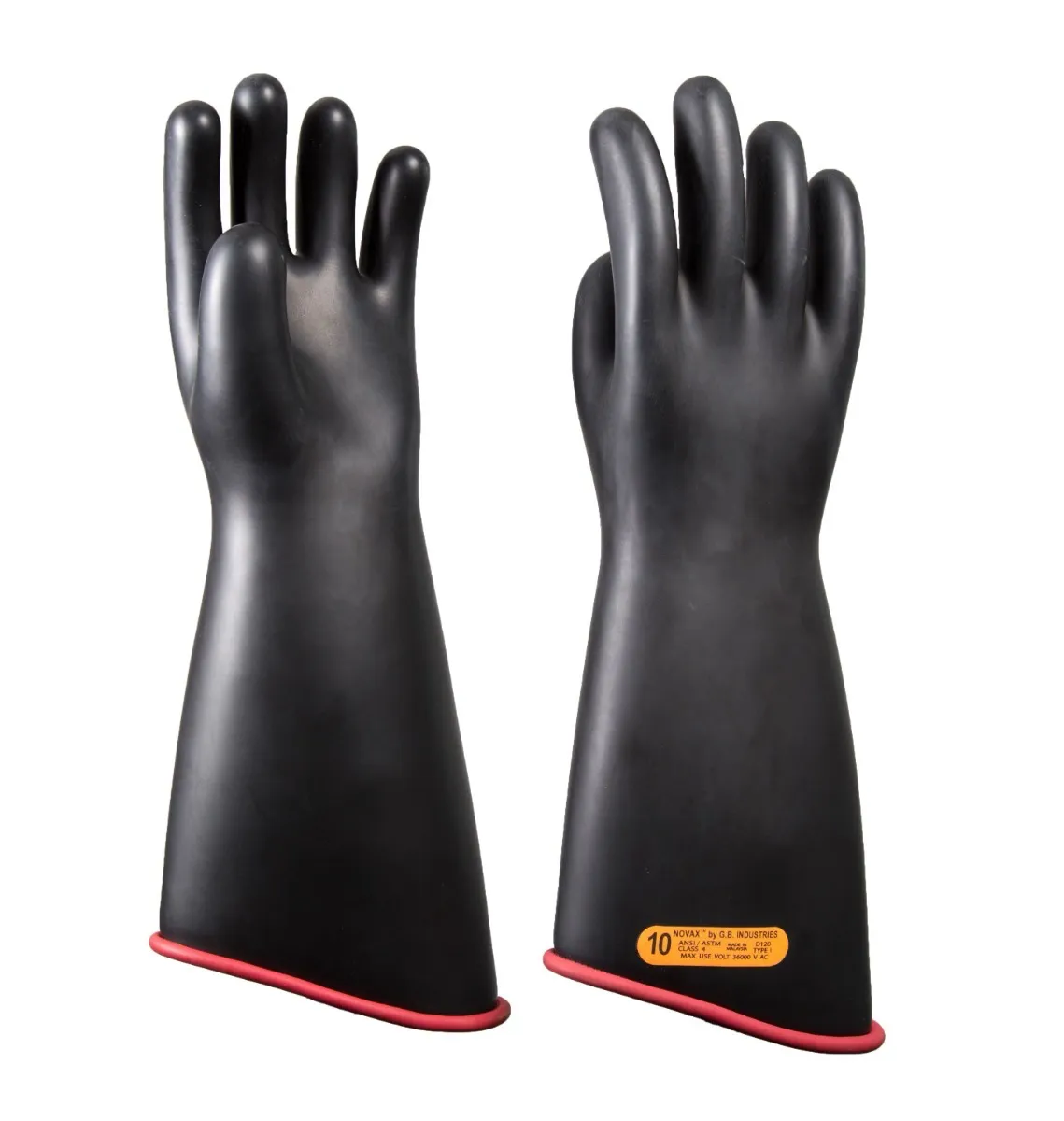 NOVAX® Electrical Rubber Glove, Black, Class 4, Length 410 - 4BK-356-S2-410