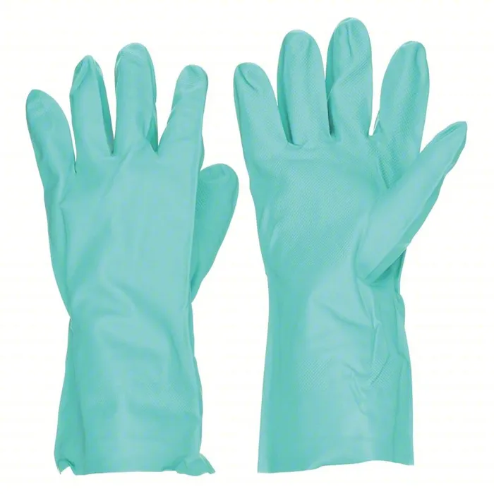CONDOR Chemical Resistant Gloves 6JF99 - 15 mil Thick, 13 in Length, Size 10, Green