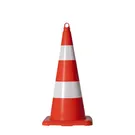 Traffic Cone 1M height with Reflective Sleeve, 5kg Rubber Base