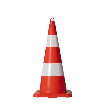 Traffic Cone 1M height with Reflective Sleeve, 5kg Rubber Base