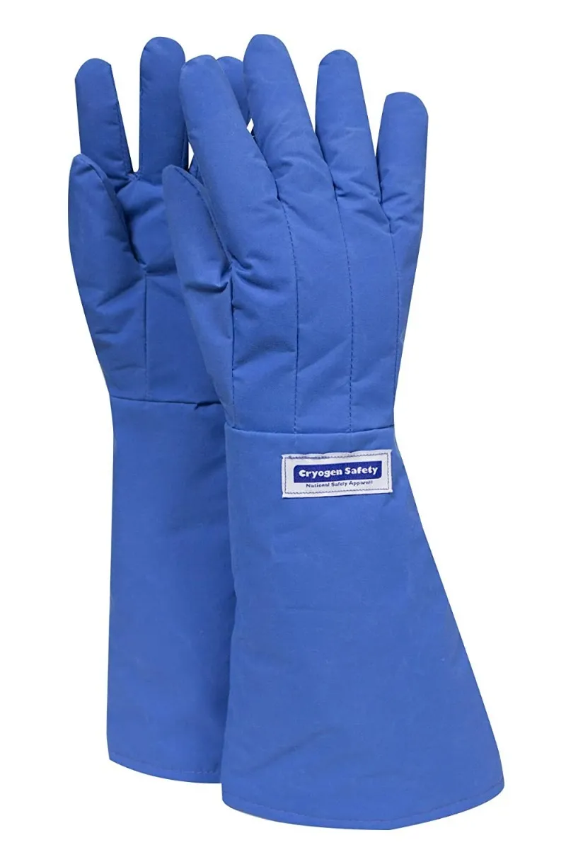 Cryogenic Gloves, Size L, Length 15 in, Blue, PTFE Laminated Nylon Wat