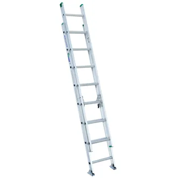 WERNER 16FT Type II Aluminum D-Rung Extension Ladder D1216-2