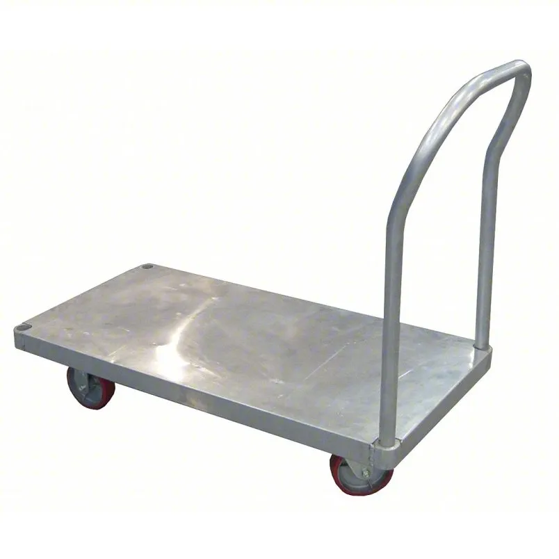 Dayton Aluminium -Deck Surple Surface Platform Truck: 2000 LB سعة تحميل ، 48 في × 24 في × 10 بوصة ، مطاط ، صلبة - 13x464