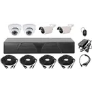 طقم كاميرا CCTV 2.0 ميجابكسل 4ch AHD DVR Kit، 1080P AHD كاميرات قبة معدنية