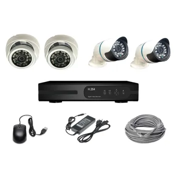 CCTV bullet Camera Kit 4CH POE NVR KIT 2 pcs dome and 2 pcs 