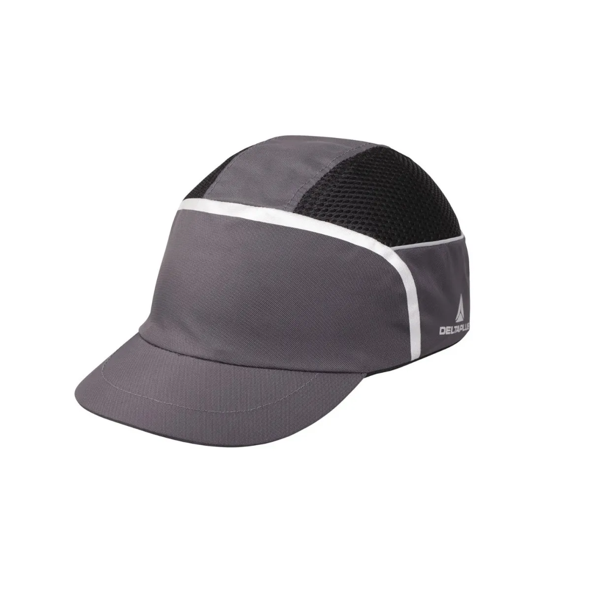 Delta Plus Black, Grey Standard Peak Bump Cap, Cotton, Polyester Prote