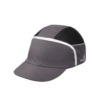 Delta Plus Black, Grey Standard Peak Bump Cap, Cotton, Polyester Protective Material