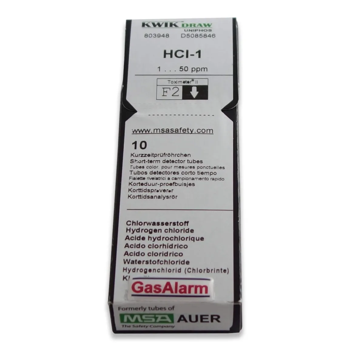 UNIPHOS Sulfur Dioxide Gas Detection Tubes, Range 100–4,000 ppm, 10/Box - D5085825