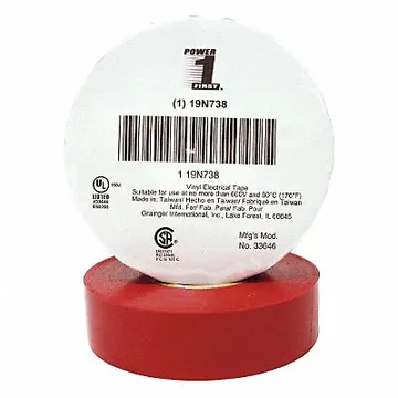Elec Tape 66 ft Lx3/4 in W 7 mil Red