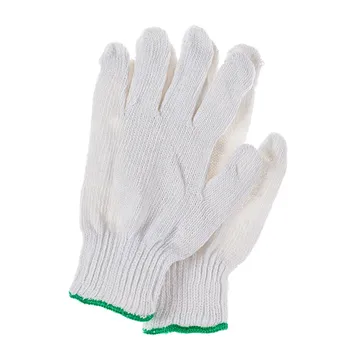 Cotton Knitted Gloves, White, 600 Grams - KNU