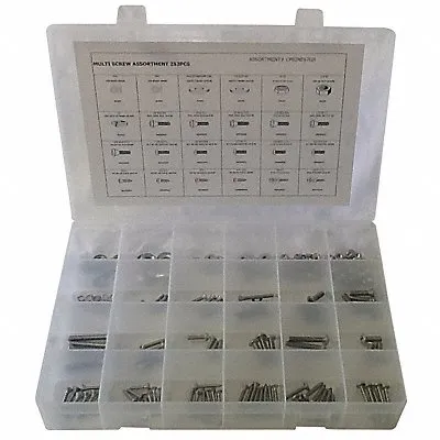 Fastener assort Phillips 252pcs Steel