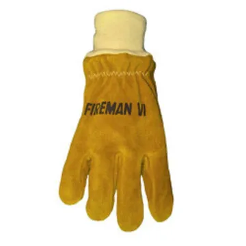 DA MIANO Lather Fire Gloves, Wristlet Style, Gold, Medium - FIREPROII-W-M