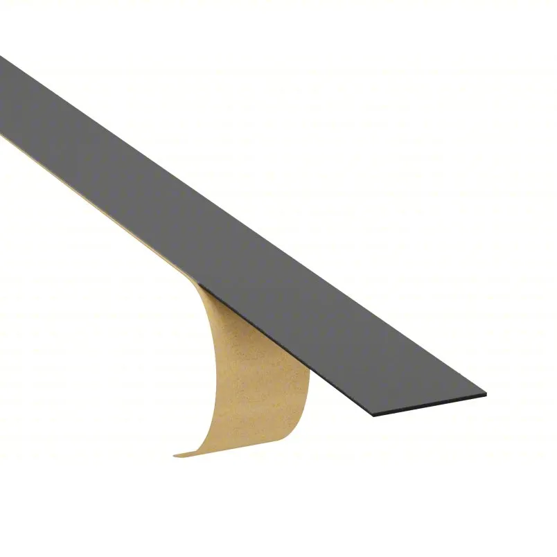 Flame-resistant Neoprene EPDM SBR foam strip with acrylic adhesive, 50 ft long, black