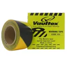 Vaultex Warning Tape, Yellow & Black, 70 mm X 250 m - FUI