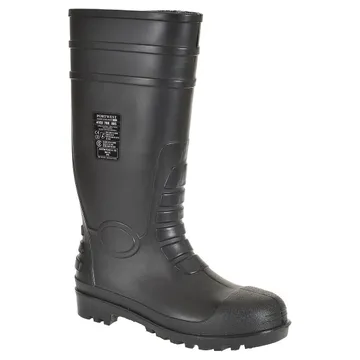 PORTWEST Rubber Boots, Total Safety Wellington S5, Black - FW95 
