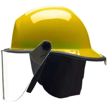 Bullard Fire Helmet, Structural, FX, Yellow, Fiberglass, Faceshield R430 6" Polyarylate - NFPA 1971
