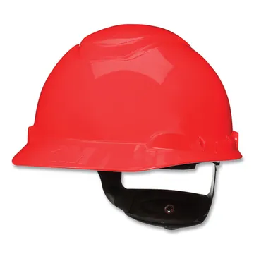 3M™ SecureFit™ قبعة صلبة، حمراء، تعليق بسقاطة لنشر الضغط بـ 4 نقاط، مع Uvicator - H-705SFR-UV