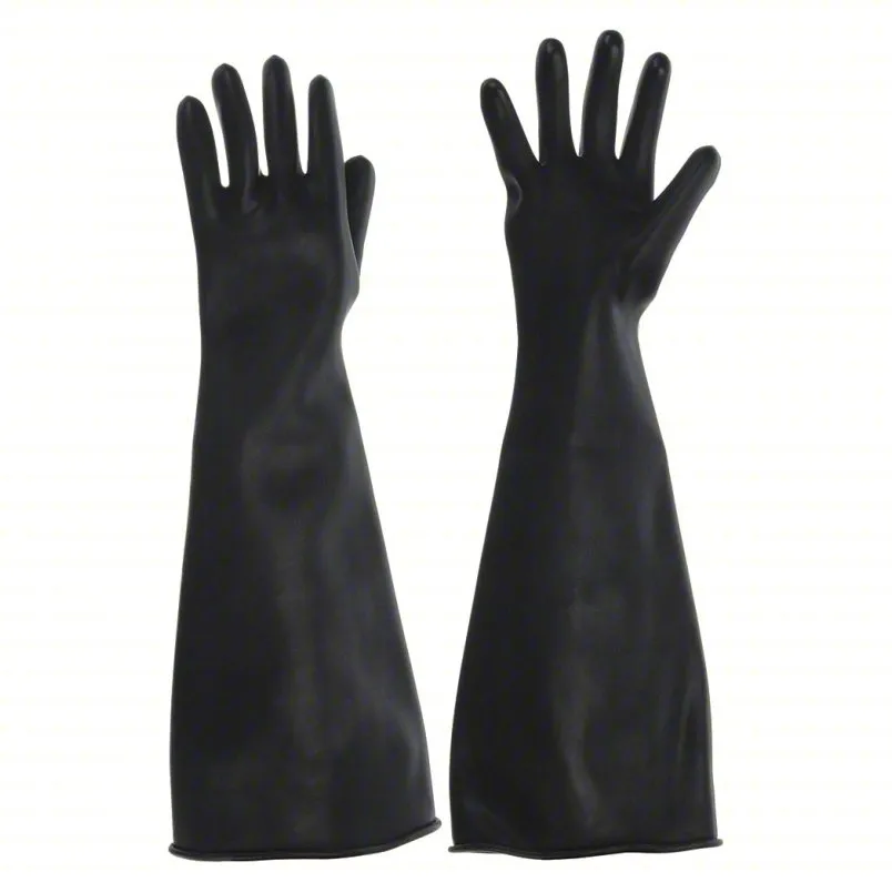 HONEYWELL NORTH E0011R black glove box gloves, 30 mil thick neoprene, 32 inch long for lab protection