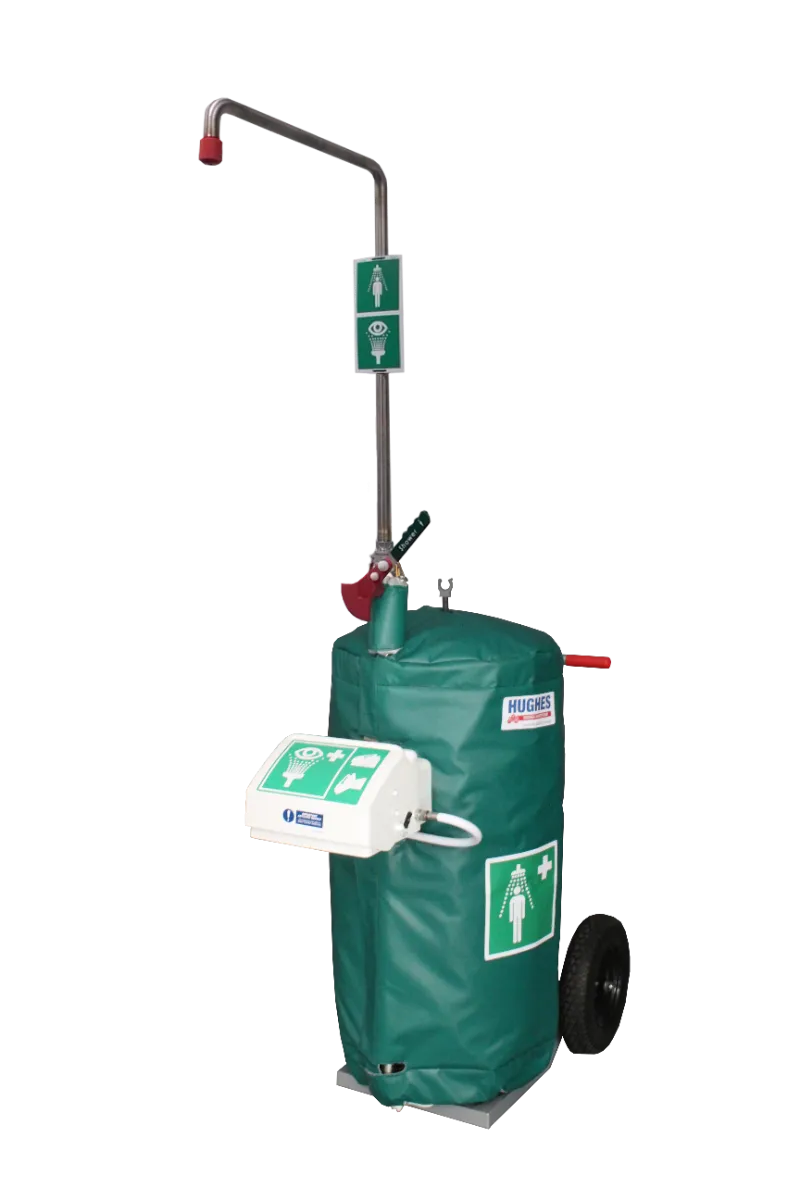 Hughes mobile self-contained safety shower with eye wash STD-J-40K/45G