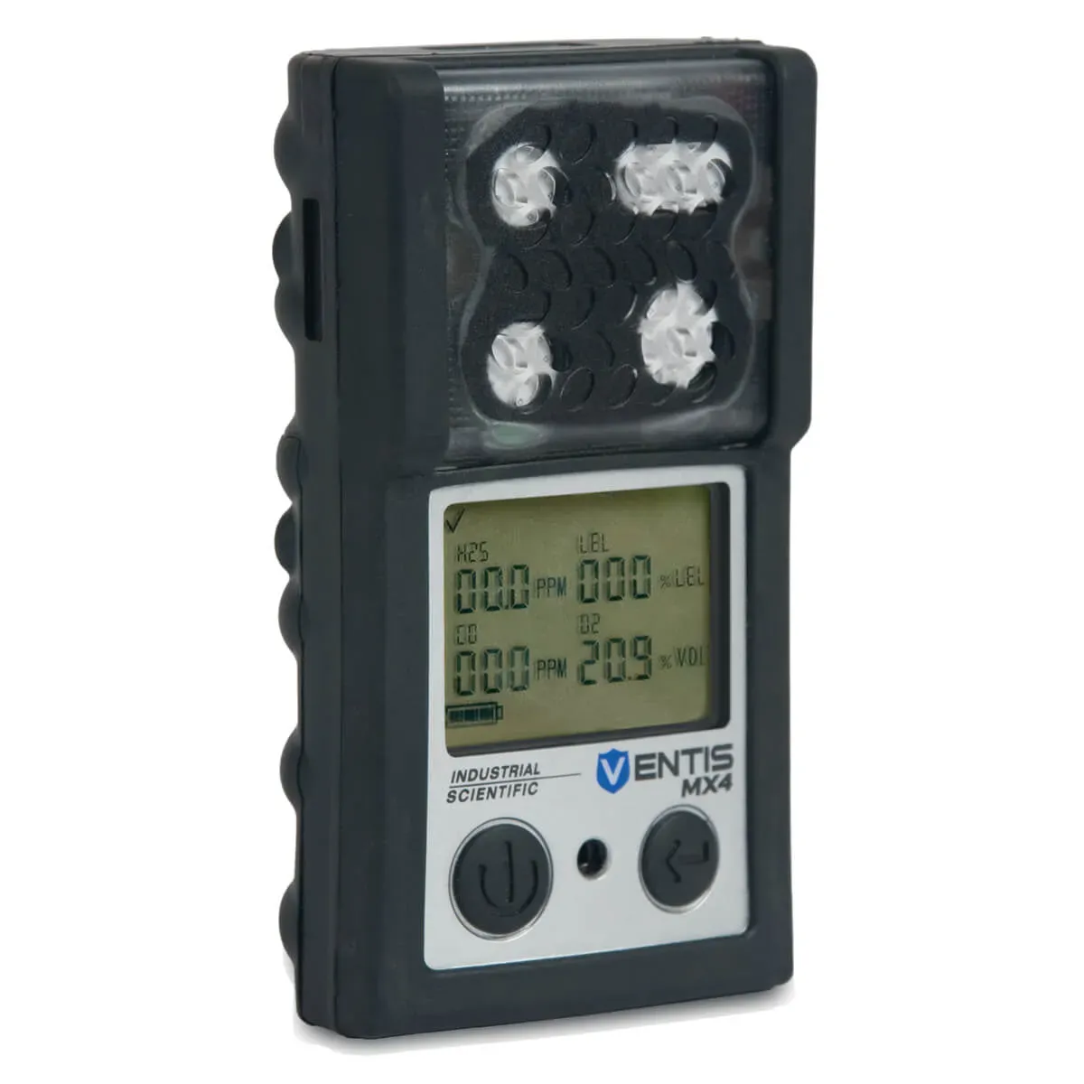 Industrial Scientific Ventis MX4 VTS-L1234100101 gas detector with slim Li-ion battery and charger
