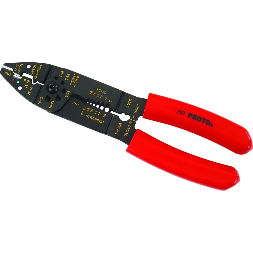 PROTO Wire Stripper/Crimper Pliers, 8-1/2" - J299