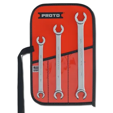 PROTO 3 Piece Double End Flare Nut Wrench Set, 6 Point - J3760