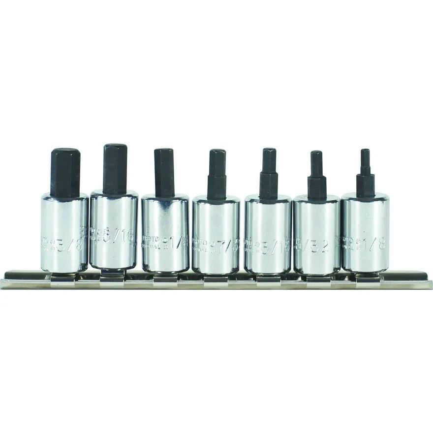 PROTO 3/8" Drive 7 Piece Short Hex Bit Set - J4990-7ST