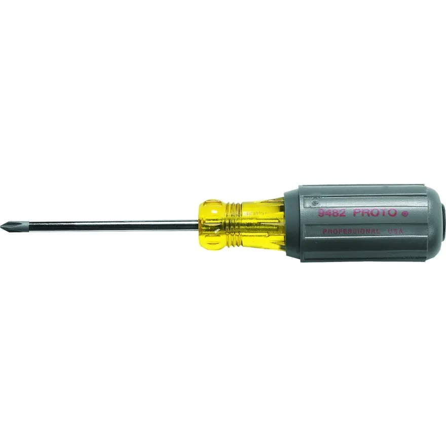 PROTO Soft Grip Phillips Round Screwdriver, # 1 x 3" - J9482