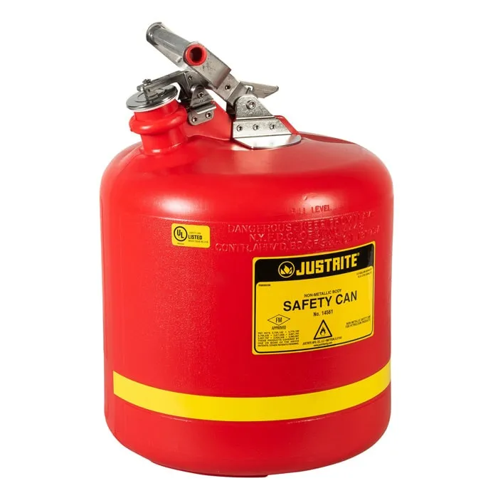 Justrite 5 Gallon Plastic Safety Can Type I – Red 14561