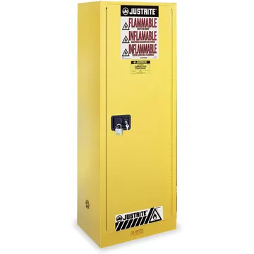 Justrite Sure-Grip® EX Slimline Flammable Safety Cabinet, 22 Gallon, 1 Self-Close Doors, Yellow - 892220