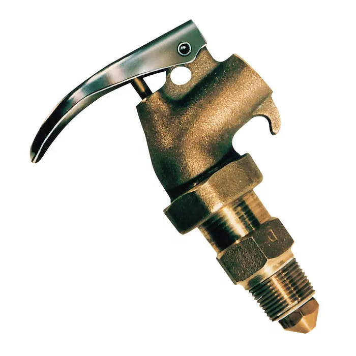 JUSTRITE brass safety drum faucet 08910 with internal flame arrester, adjustable, 3/4 inch bung