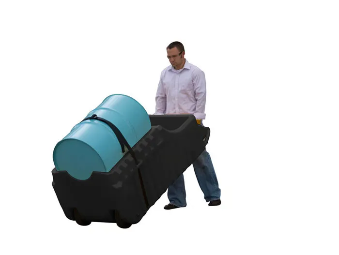 JUSTRITE EcoPolyBlend Black Drum Caddy for 55 Gallon Drums Model 28665