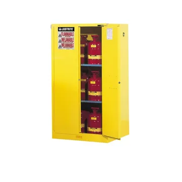 Justrite Sure-Grip® EX Flammable Safety Cabinet, 60 Gallon, 2 Self-Close Doors, Yellow - 896020