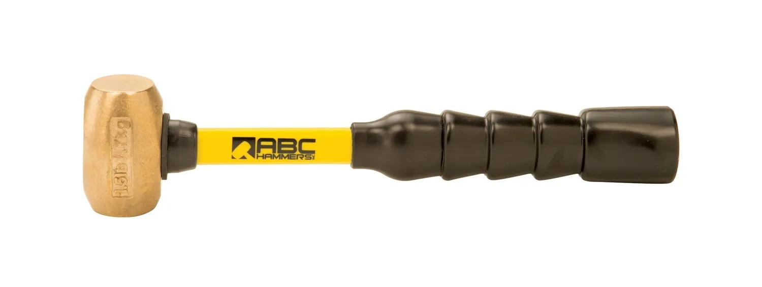 ABC HAMMERS 1.5 lb. Brass Hammer with 10" Fiberglass Handle - ABC1.5BFB