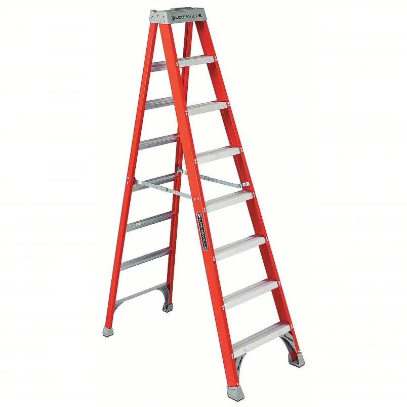 LOUISVILLE LADDER FS1508 8 ft fiberglass stepladder with 300 lb load capacity