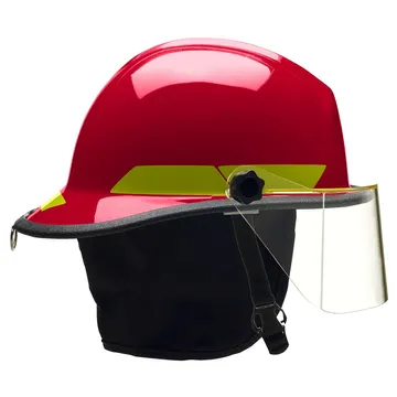 BULLARD LT Series Fire Helmet, Thermoplastic Structural, Red- LTX-R