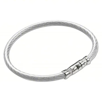 LUCKY LINE PRODUCTS Key Ring Nylon-Coated Twist Lock, 1 5/8 in Ring Size, Clear, 5 PK (SKU: 3EGL9)