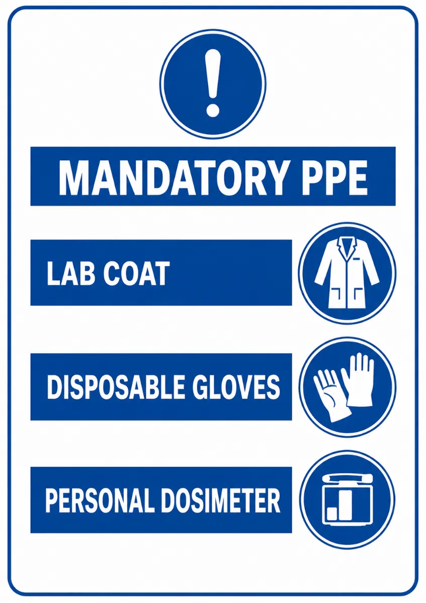 Acrylic Safety Sign (Mandatory PPE) – A4 Size (210 × 297 mm) 
