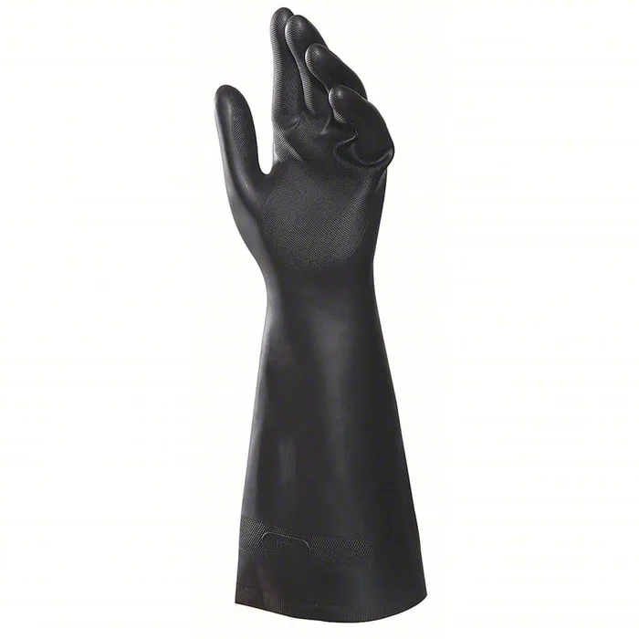 MAPA Chemical Resistant Gloves, 16 in Length, Size 9, Black - SKU 178U67