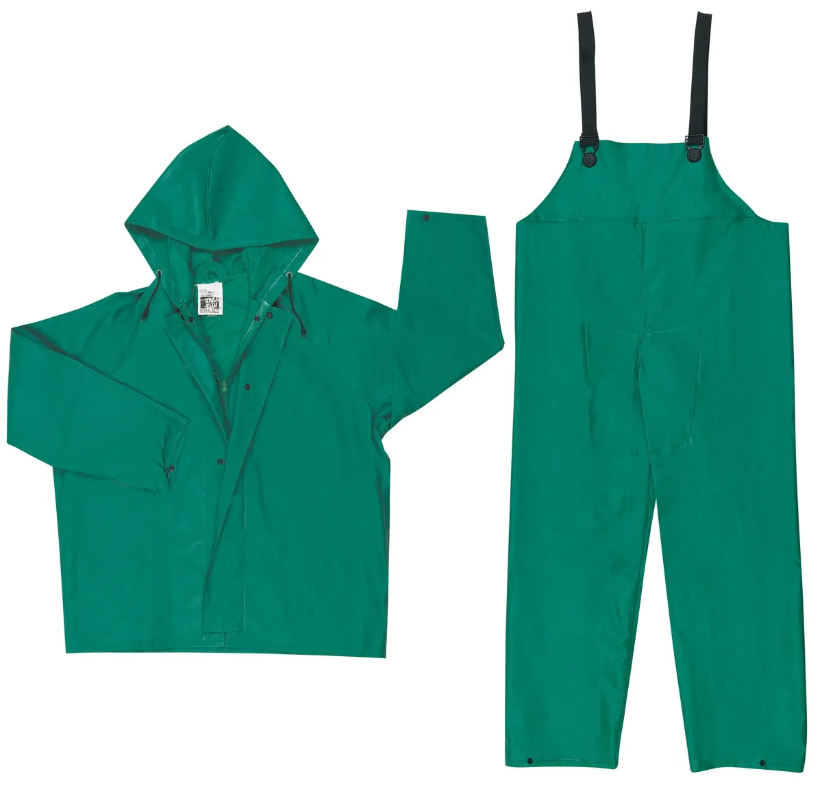 MCR Safety 3882 Dominator Green .42mm 2pc. PVC Suit Jacket with Zipper Front and Bib Pants