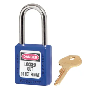 قفل أمان Master Lock Zenex™ 410 من البلاستيك الحراري، بمفتاح مختلف - 410BLU