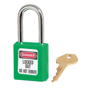 قفل أمان Master Lock Zenex™ 410 من البلاستيك الحراري، بمفتاح مختلف - 410GRN