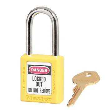 قفل أمان Master Lock Zenex™ 410 من البلاستيك الحراري، بمفتاح مختلف - 410YLW