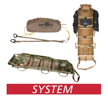 Med Sled® 36" Vertical Lift Rescue System with Harness, Olive Drab Green - MS36VLRSYS(HAR)-ODG