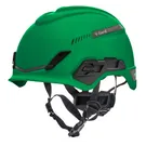 خوذة MSA V-Gard® H1 Trivent، ذات فتحات تهوية، باللون الأخضر، من إسفنج Fas-Trac® III المحوري، EN12492
