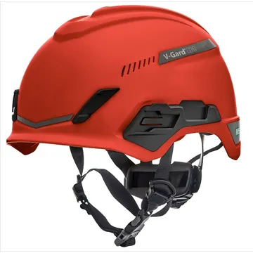 MSA V-Gard® H1 Trivent Helmet, vented, red, Fas-Trac III Pivot Foam, EN12492